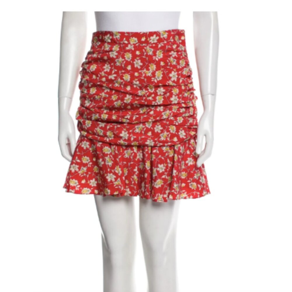 Veronica Beard Silk Mini Skirt, Floral print